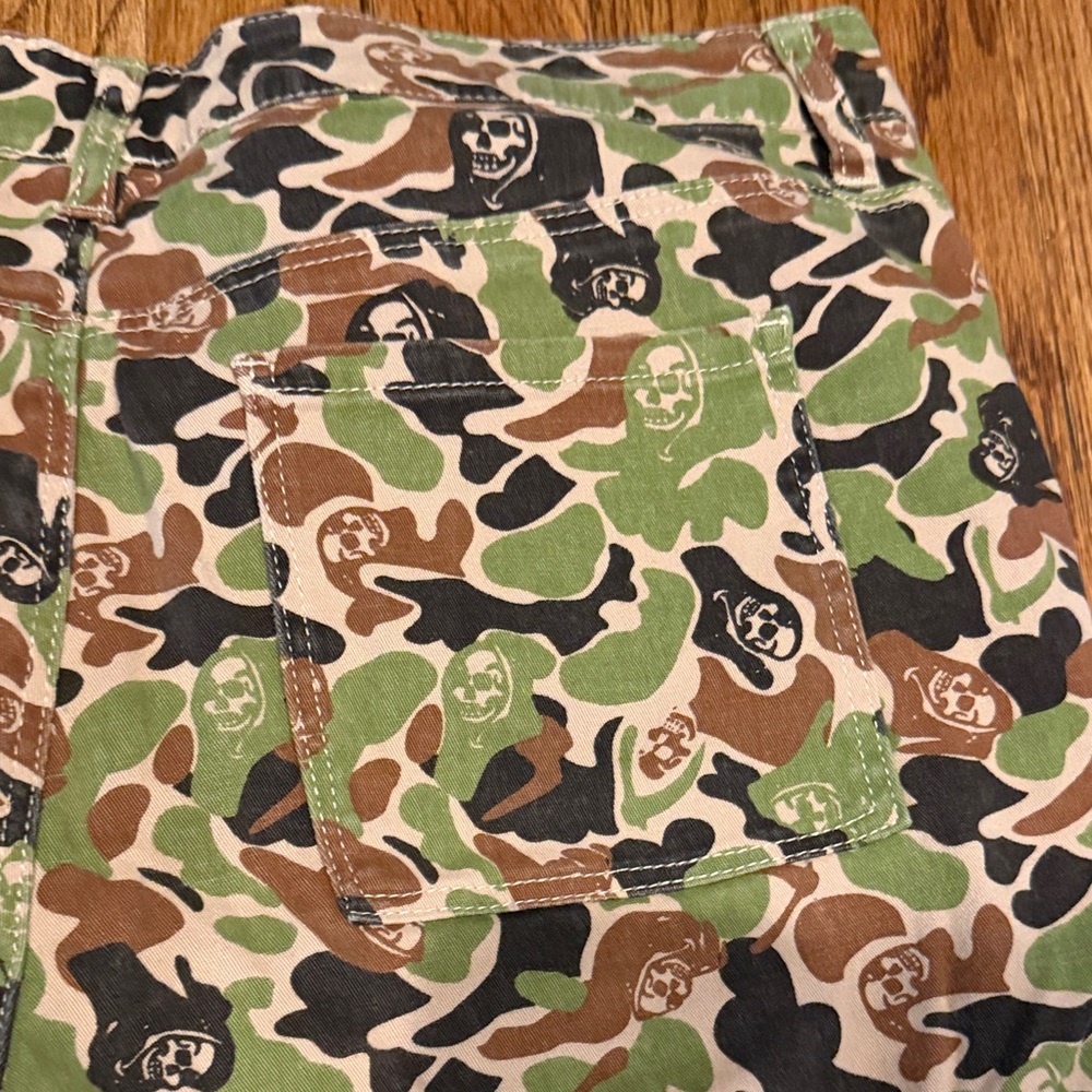 Camouflage Skull Pattern Cargo Pants - Green/Brown, Size 7 - Picture 10 of 10